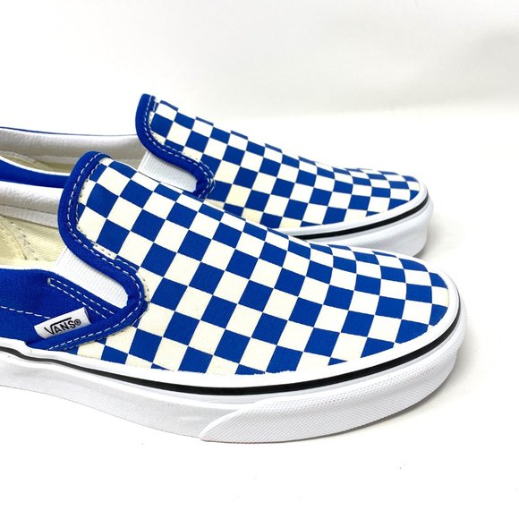 Vans Women Classic Slip-On Checkerboard Blue Canvas Low Top Sneaker VN0A5AO862C - Picture 3 of 10